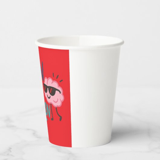 Brain on Vacation 8oz Paper Cup | Funny Retro 紙コップ (左)