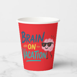 Brain on Vacation 8oz Paper Cup | Funny Retro 紙コップ