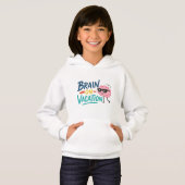 Brain on Vacation Kids’ Hoodie | Funny Cute Chill (正面フル)