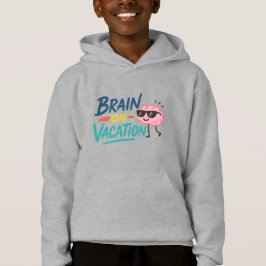 Brain on Vacation Kids’ Hoodie | Funny Cute Chill 