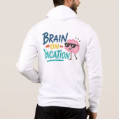 Brain on Vacation Zip-Up Hoodie  Funny Retro Chill パーカ (裏面)