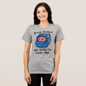 “Brain Packed and Ready For Junior High” Brain Pun トライブレンドTシャツ (正面全面)