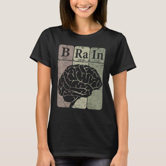 Brain Periodic Table Elements Neurologist Retro Ne Tシャツ (正面)