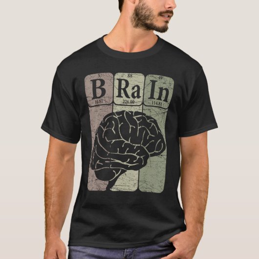 Brain Periodic Table Elements Neurologist Retro Ne Tシャツ (正面)