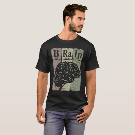 Brain Periodic Table Elements Neurologist Retro Ne Tシャツ (正面フル)