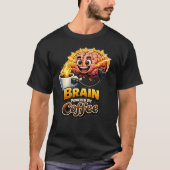 Brain Powered By Coffee Funny Creative Coffee Shir Tシャツ (正面)