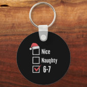 Brain Rot 6-7 Meme Nice Naughty 67 Christmas Funny キーホルダー (正面)