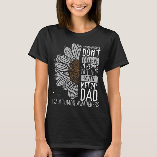 Brain Tumor Awareness Ribbon Dad Warrior Tシャツ (正面)