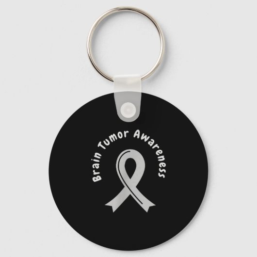 Brain tumor awareness ribbon in may wear gray キーホルダー (正面)