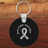 Brain tumor awareness ribbon in may wear gray キーホルダー (正面)
