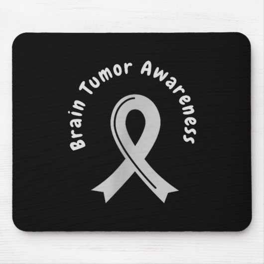 Brain tumor awareness ribbon in may wear gray マウスパッド (正面)