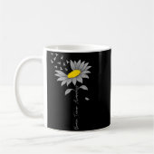 Brain tumor awareness sunflower gray ribbon brain コーヒーマグカップ (左)