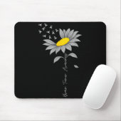 Brain tumor awareness sunflower gray ribbon brain マウスパッド (マウス)
