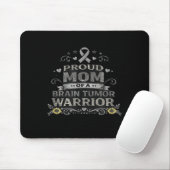 Brain tumor awareness warrior mom gray ribbon マウスパッド (マウス)