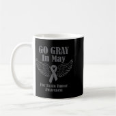 Brain tumor awareness wear gray in may strong コーヒーマグカップ (左)