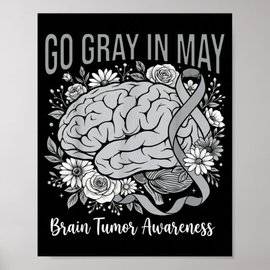 Brain tumor awareness wear gray in may strong ポスター (正面)