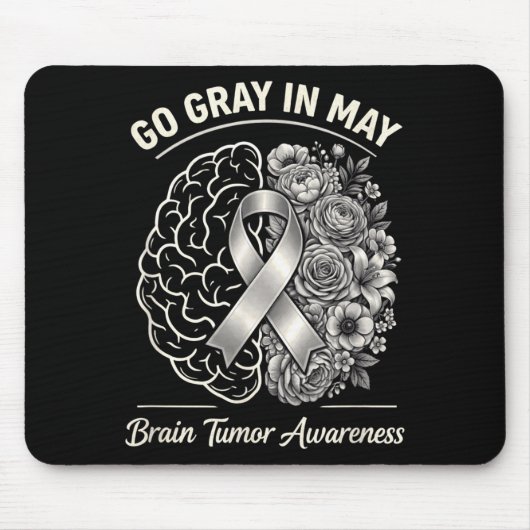 Brain tumor awareness wear gray in may strong マウスパッド (正面)