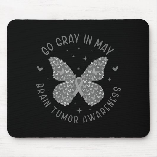 Brain tumor awareness wear gray in may strong マウスパッド (正面)