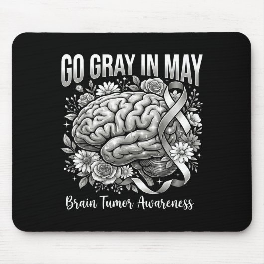 Brain tumor awareness wear gray in may strong マウスパッド (正面)