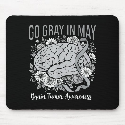 Brain tumor awareness wear gray in may strong マウスパッド (正面)
