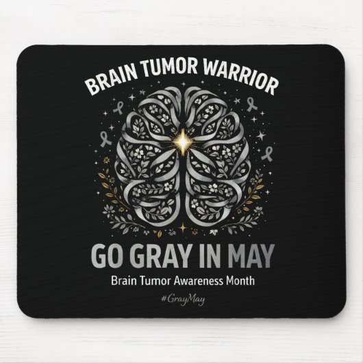 Brain tumor awareness wear gray in may strong マウスパッド (正面)