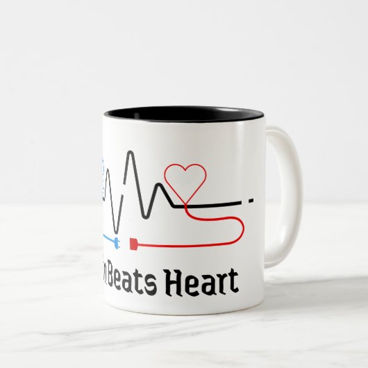Brain vs Heart Minimalist Mug  ツートーンマグカップ (正面右)