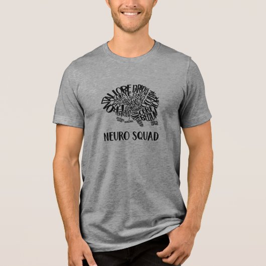 Brain Word Cloud Neuro Squad in Black トライブレンドＴシャツ (正面)