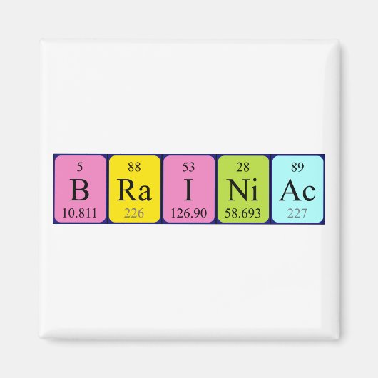 Brainiac周期表名磁石 マグネット (正面)