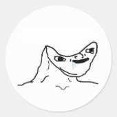 Brainless wojak stickers ラウンドシール (正面)