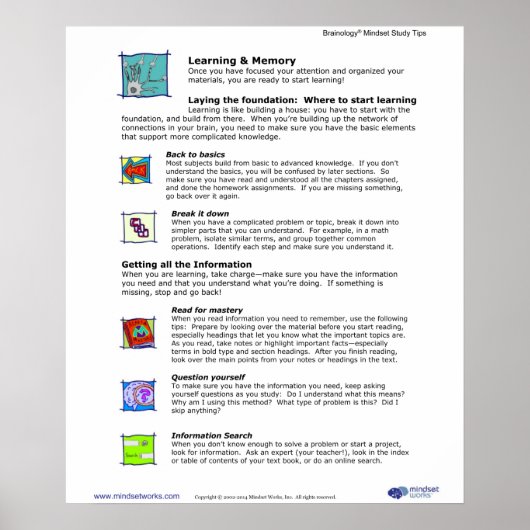 Brainology®ポスター5:学と記憶 ポスター (正面)