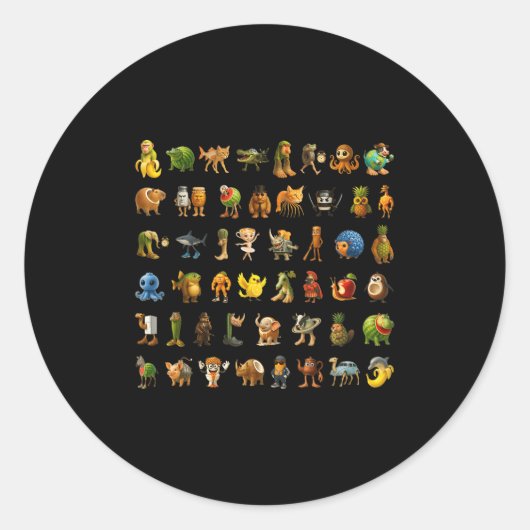 Brainrotイタリアン Gen-zミームおもしろいBrainrot Kids C ラウンドシール (正面)