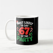 Brainrot おもしろクリスマス 67 Meme クリスマスで一番可能性が高い  コーヒーマグカップ (左)