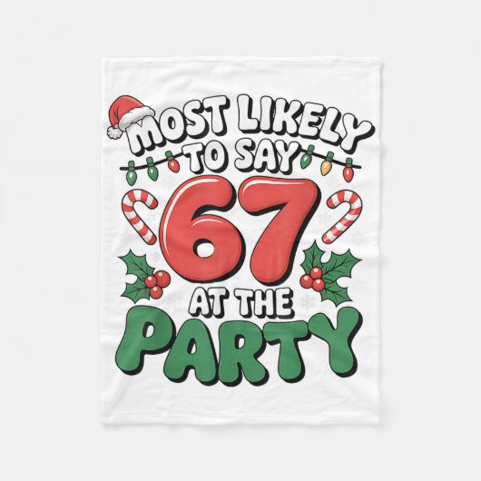 Brainrot Funny Xmas 67 Meme Christmas Most Likely  フリースブランケット (正面)