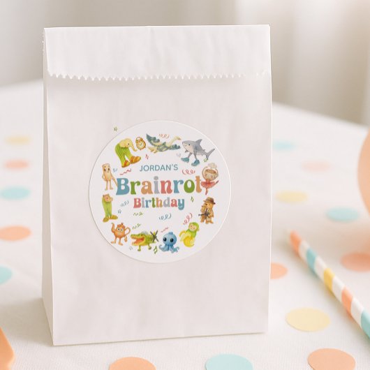 Brainrot Meme 誕生日パーティー ラウンドシール