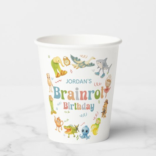 Brainrot Meme Birthday Party 紙コップ (裏面)