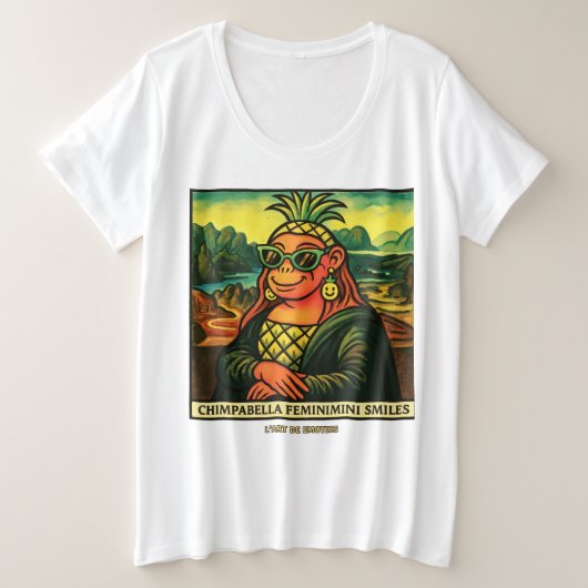 Brainrot POP Chimpabella Feminimini Smiles プラスサイズTシャツ (デザイン正面)