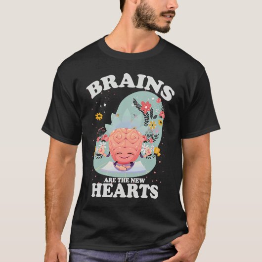 Brains Are The New Hearts  Yoga flower Tシャツ (正面)