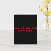 Brains Are The New Y2k Aesthetic Funny Feminist カード (黄色い花)