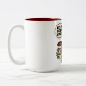 Brains Before Coffee Zombie Halloween ツートーンマグカップ (左)