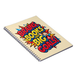 Brains Booksと大きなゴール-おもしろいバックツースクール ノートブック