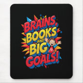 Brains Booksと大きなゴール-おもしろいバックツースクール マウスパッド (正面)
