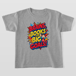 Brains Booksと大きなゴール-おもしろいバックツースクール Tシャツ