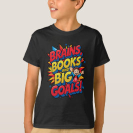 Brains Booksと大きなゴール-おもしろいバックツースクール Tシャツ