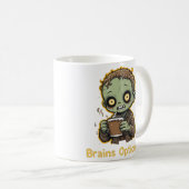 Brains Optional Zombie Coffee Funny Cute Undead  コーヒーマグカップ (正面右)