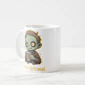 Brains Optional Zombie Coffee Funny Cute Undead  コーヒーマグカップ (正面左)