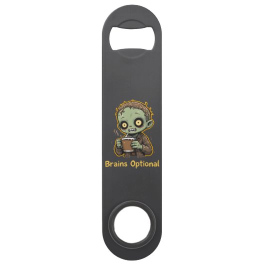 Brains Optional Zombie Coffee Funny Cute Undead  スピード栓抜き (裏面)