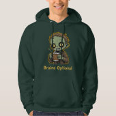 Brains Optional Zombie Coffee Funny Cute Undead  パーカ (正面)