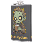 Brains Optional Zombie Coffee Funny Cute Undead  フラスク (左)