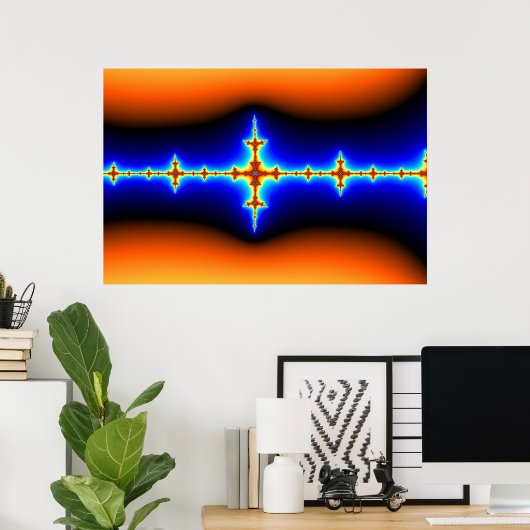 Brainwave – フラクタル ポスター (ホームオフィス)