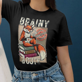 Brainy and Cute Füchsin Design für clevere Frauen Tシャツ